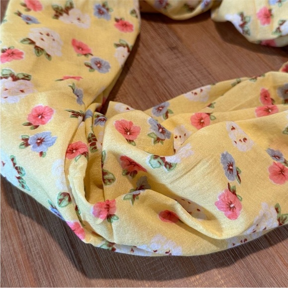 LoveShackFancy Yellow Floral Wrap Scarf - Picture 6 of 8